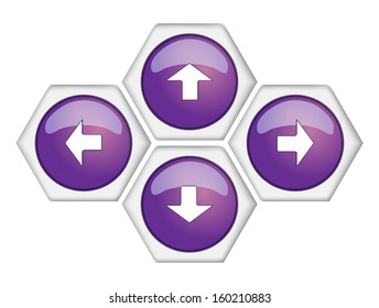 collection of four purple arrow keys