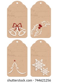Collection of four retro gift tags