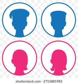 Collection Of Four and six Avatars Representing Diverse Characters For Social Media Profiles, Business Profiles And Interface On Transparent Background. EPS 10.