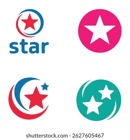 Coleção de logotipos de quatro estrelas com diferentes desenhos.