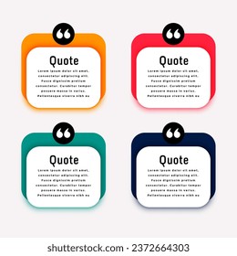 Kollektion von vier Beispielen für die Erstellung von Anführungszeichen