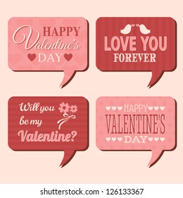 A collection of four Valentine themed square bubbles.
