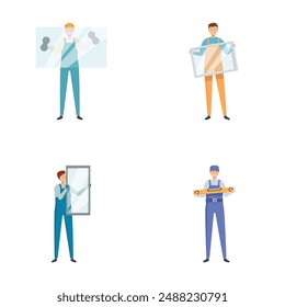 Collection of four various professionals presenting architectural and engineering plans