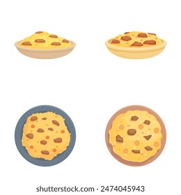 Collection of four vector illustrations featuring various homemade cookies
