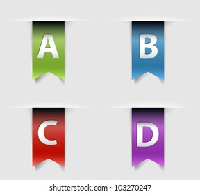 Collection of four vector retro ribbons pressenting various options