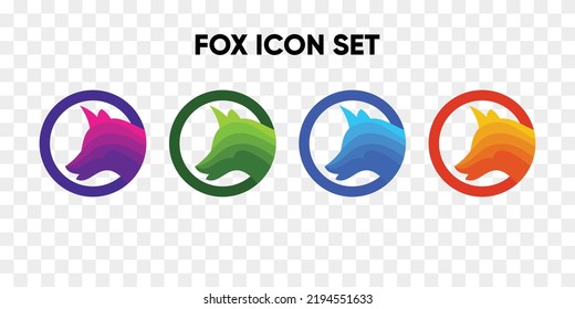 Collection Of Fox Badge Designs, For Games And Sports