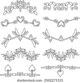 A collection of frame and border line