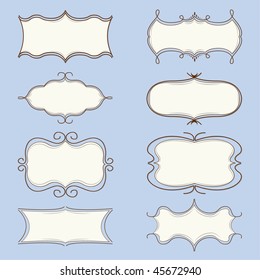 Collection of Frame Design Set. Vector Illustration.