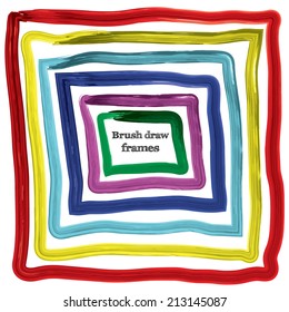 Collection of frame for design of textured brush strokes