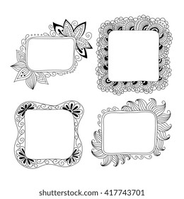 Collection frame doodle style. 