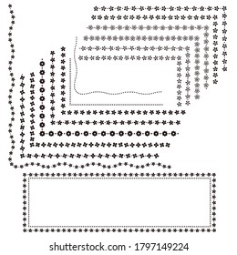 Collection of frame materials of a seamless flower,