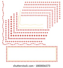 Collection of frame materials of a seamless flower,