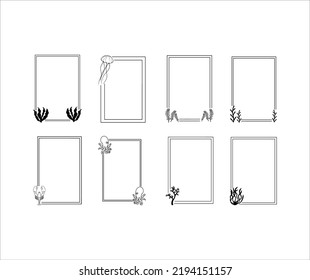 Collection of Frame Rectangle Sea Decoration 