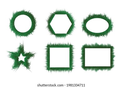 collection of frame shapes with grass