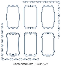 
Collection of frames, corners for issuing invitations , photos, labels. Stylish design. Vector illustration.
