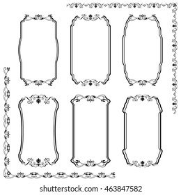 
Collection of frames, corners for issuing invitations , photos, labels. Stylish design. Vector illustration.
