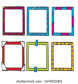 collection of frames doodle cartoon handdrawn style cartoon 