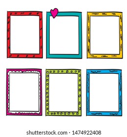 collection of frames doodle cartoon handdrawn style cartoon 