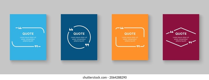 Collection of Frames for Quotes Template. Text Box for Comment or Citation. Blank Speech Bubble in Geometric Shapes for Creative Quotation. Isolated Vector Illustration.