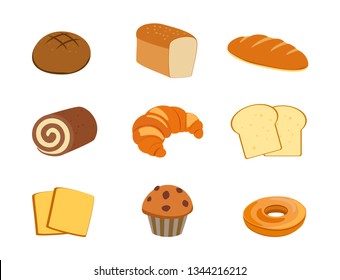 Collection of fresh bakery set isolated on white background - vector illustration 