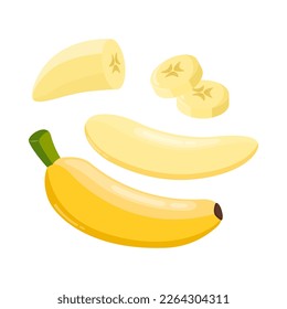 collection of fresh banana fruit designs