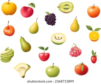 Collection of fresh fruit clipart illustrator