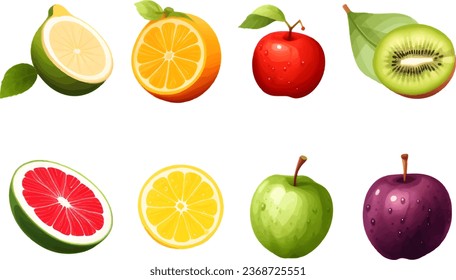 Collection of fresh fruit clipart illustrator