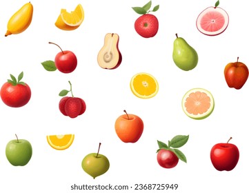 Collection of fresh fruit clipart illustrator