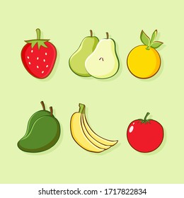 collection of fresh fruits vector