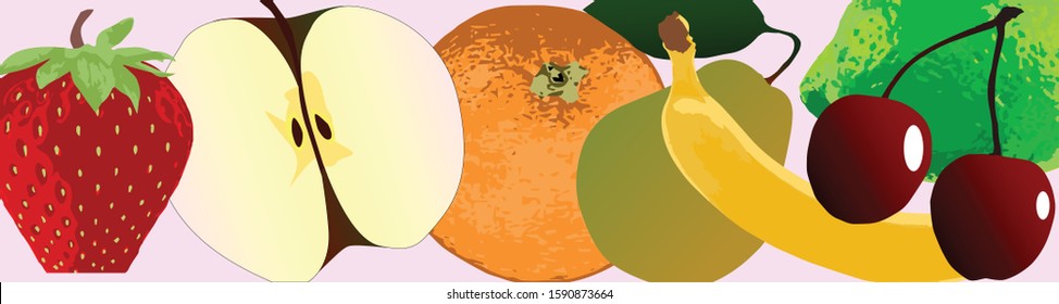 A collection of fresh juicy fruit as a website background banner