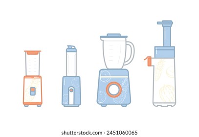 Collection of fruit blenders objects