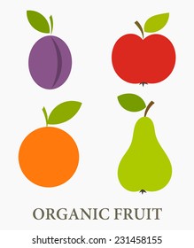 Collection of fruit icons. Vector illustration
