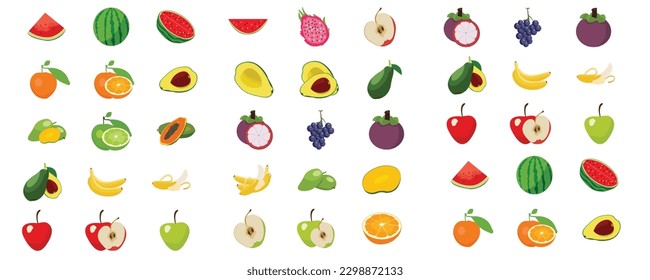 collection of fruit illustrations in vector form