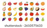 A collection of fruit images, including apples, bananas, oranges, and watermelons. The images are colorful and vibrant, and they convey a sense of freshness and health
