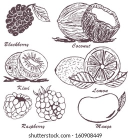 Colección de bocetos de frutas - parte 3