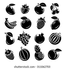 Collection of fruits set. Vector illustration