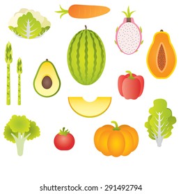 collection fruits and vegetables 