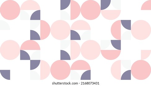 A collection of full circles, half circles, and quarter circles. Vector. The pastel colors are faded. Background. Repeating pattern. Ornament. Digital art. The use of design materials for floors, etc.