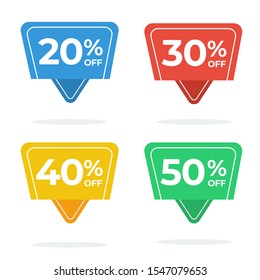 collection full color badges labels discount, discount up to 50% off. simple banner, special offer banner, dark banner. 20% discount, 30% off, 40% discount