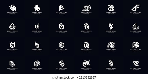 Collection full set abstract combine letter a - z monogram logo design