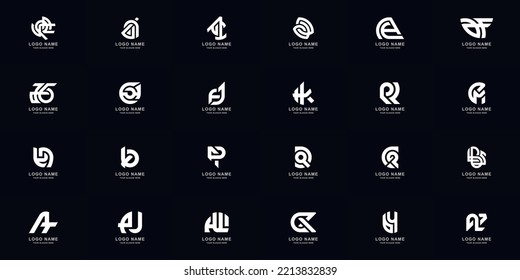Collection full set abstract combine letter a - z monogram logo design