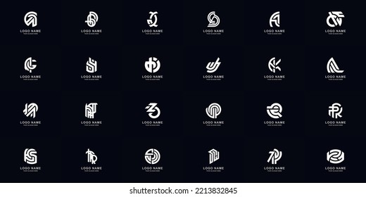 Collection full set abstract combine letter a - z monogram logo design
