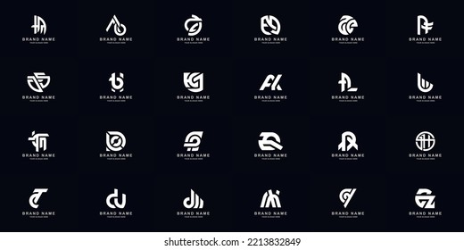 Collection full set abstract combine letter a - z monogram logo design