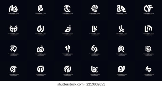 Collection full set abstract combine letter a - z monogram logo design
