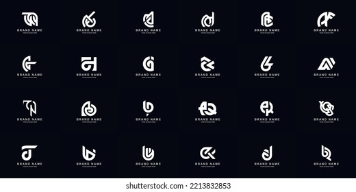 Collection full set abstract combine letter a - z monogram logo design