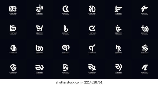 Collection full set abstract combine letter a - z monogram logo design