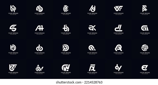 Collection full set abstract combine letter a - z monogram logo design