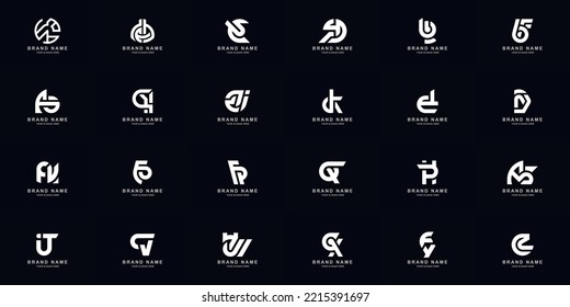Collection full set abstract combine letter a - z monogram logo design