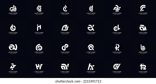 Collection full set abstract combine letter a - z monogram logo design