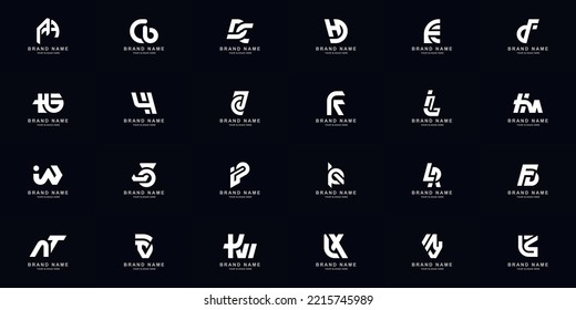 Collection full set abstract combine letter a - z monogram logo design